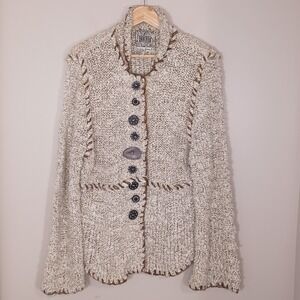 Curio Artsy Eclectic Button Long Sleeve Cardigan Sweater Women's Size PXL